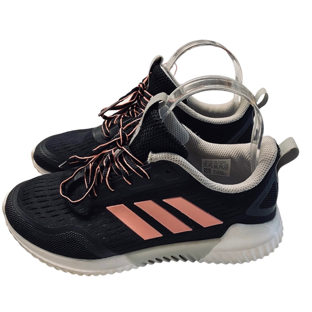 Adidas womens black pink‎ stripe summer RDY climacool shoes size 5.